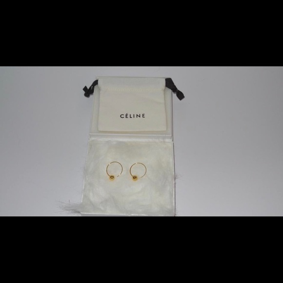 Celine Phoebe Philo Céline DOT SMALL HOOP EARRINGS